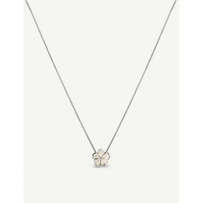 selfridges Shaun Leane Cherry Blossom Sterling Silver and Diamond Pendant Necklace 43cm- Buy online at McGrocer