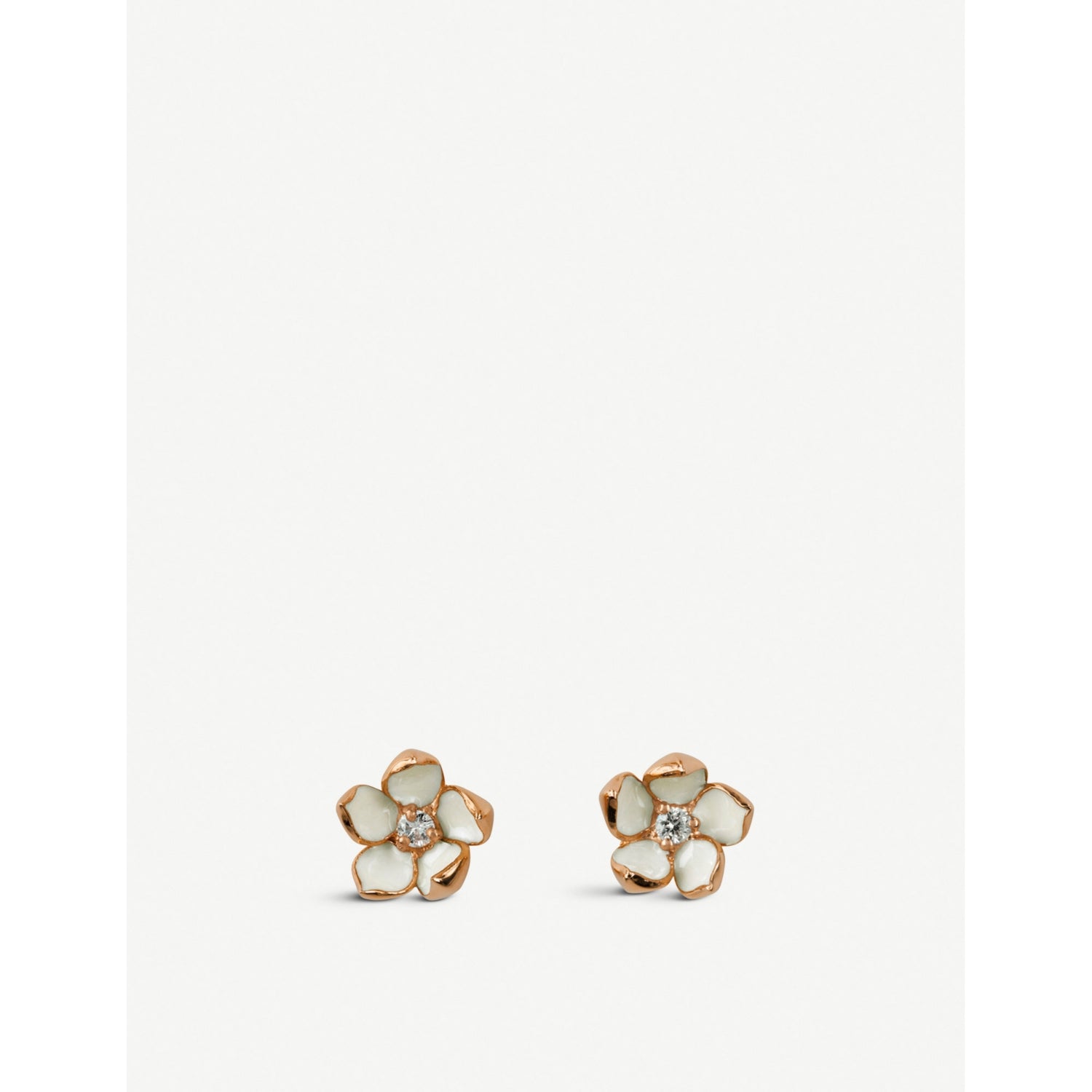 Shaun Leane rose gold vermeil diamond stud earrings (British brand)