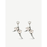 Shaun Leane silver cherry blossom pearl earrings, imported from the UK