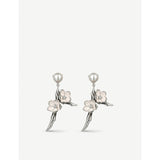 Shaun Leane silver cherry blossom pearl earrings, imported from the UK