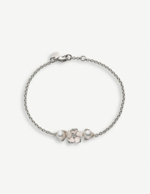 Shaun Leane cherry blossom diamond and pearl bracelet (British brand)