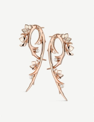 Shaun Leane cherry blossom hook earrings in rose gold - British product