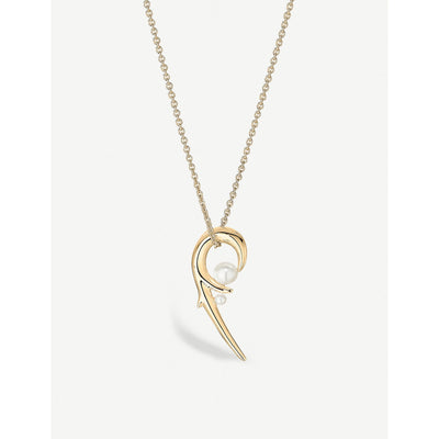 selfridges Shaun Leane Cherry Blossom Yellow Gold-Plated Vermeil Silver and Freshwater Pearl Necklace, 42.5-44.7cm- Buy online at McGrocer