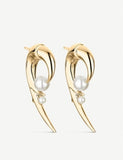 Shaun Leane Cherry Blossom Hook earrings with pearl and yellow-gold vermeil - British product