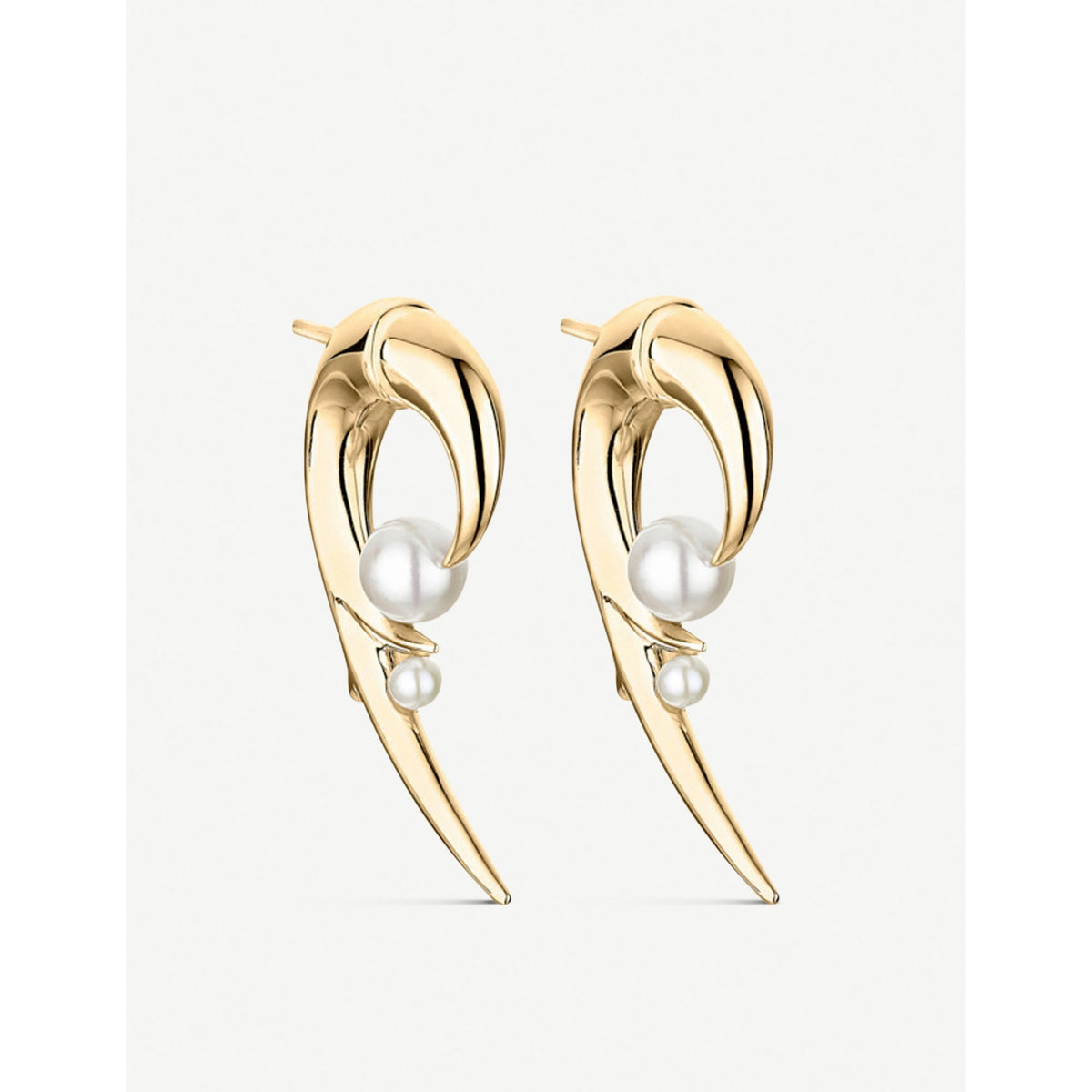 Shaun Leane Cherry Blossom Hook earrings with pearl and yellow-gold vermeil - British product