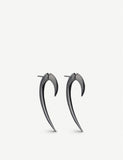 Shaun Leane Hook rhodium-plated earrings, graduated curve design, UK version