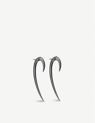 Shaun Leane rhodium-plated silver hook earrings large - British product