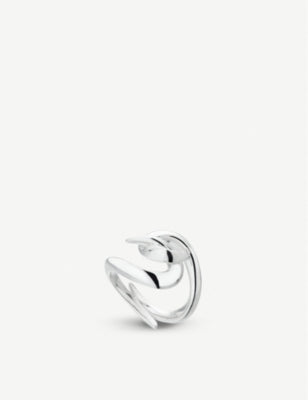 Shaun Leane sterling silver ring with hook design, imported from the UK