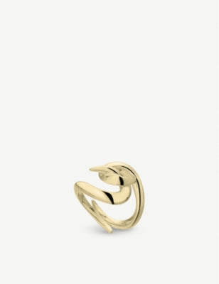 Shaune Leane hook ring in yellow gold-plated vermeil silver, UK version
