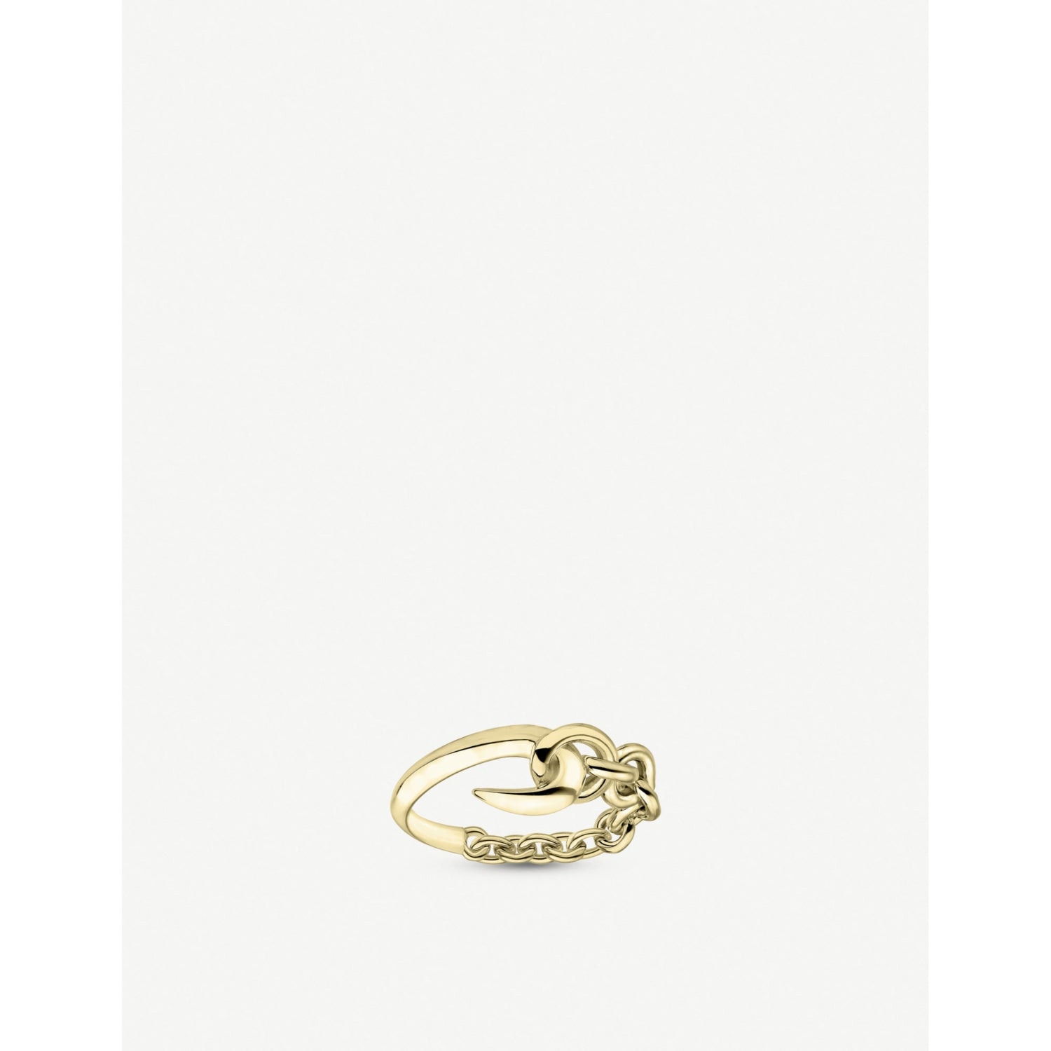 Hook Chain yellow gold-plated silver vermeil ring - M