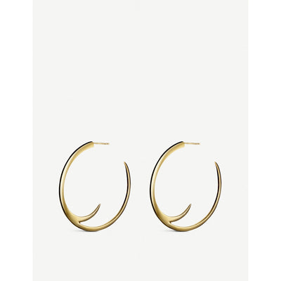 selfridges Shaun Leane Cat Claw Yellow-Gold Vermeil Hoop Earrings 4.5cm- Buy online at McGrocer
