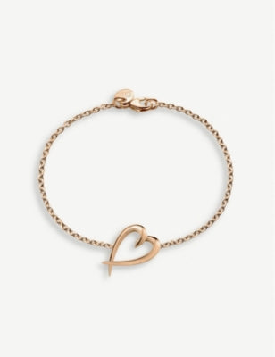 selfridges Shaun Leane Heart Rose Gold-Plated Vermeil Silver Bracelet- Buy online at McGrocer