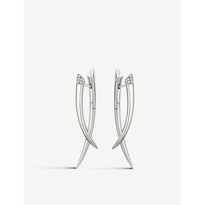 selfridges Shaun Leane Crossover Sterling Silver and 0.11ct White Diamond Drop Earrings- Buy online at McGrocer