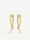 Shaun Leane crossover drop earrings yellow gold-vermeil white diamonds (British brand)