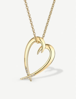Shaune Leane gold-vermeil heart diamond necklace (British brand)