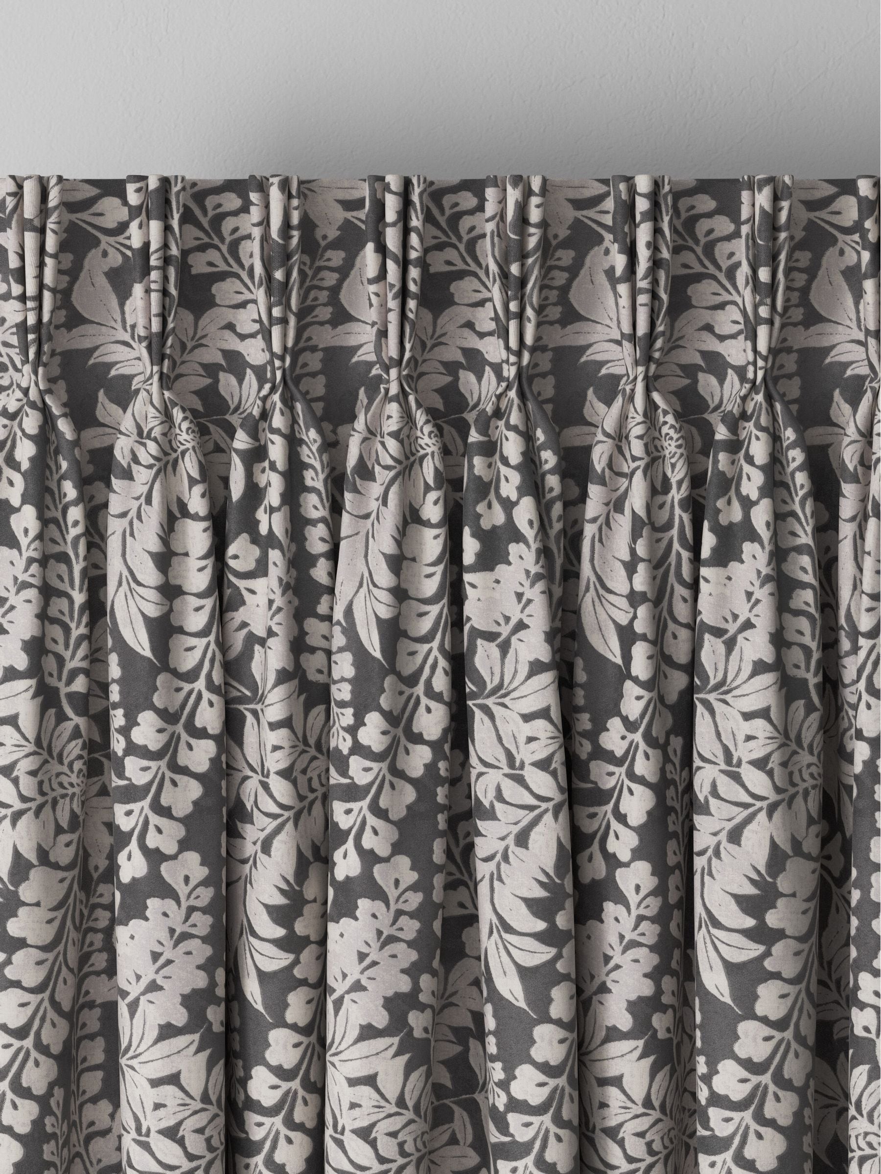 Next charcoal grey leaf made to measure curtains - British product