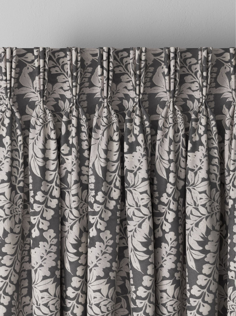 Next charcoal grey leaf made to measure curtains - British product