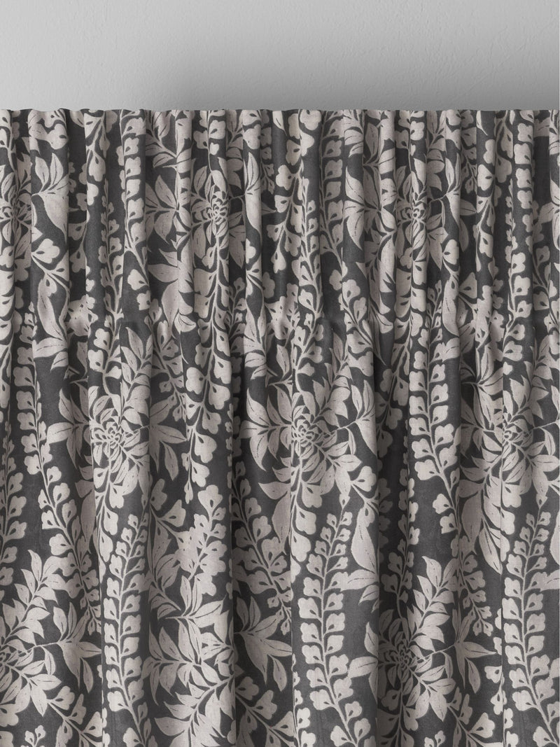 Next charcoal grey leaf made to measure curtains - British product