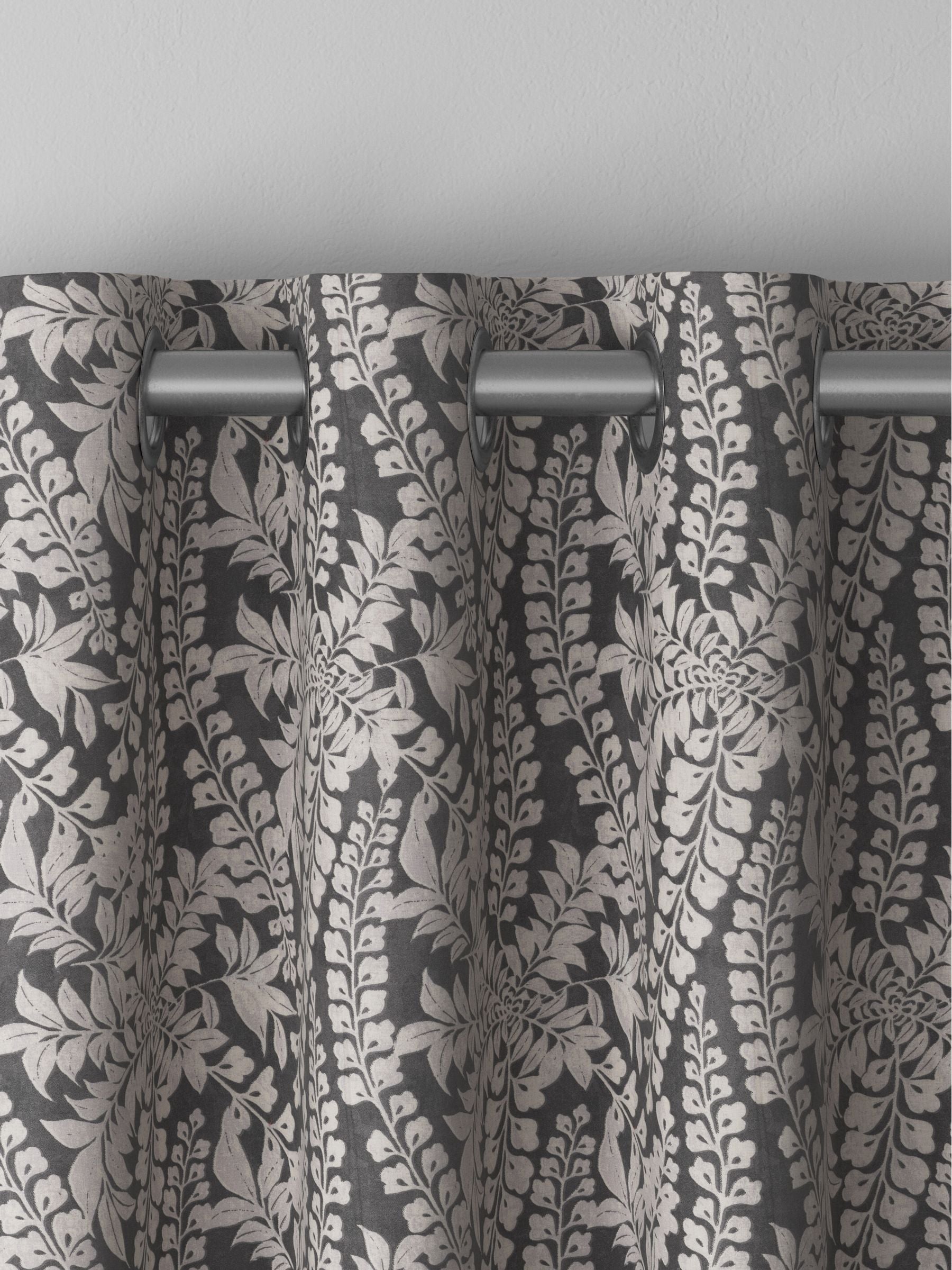 Next charcoal grey leaf made to measure curtains - British product