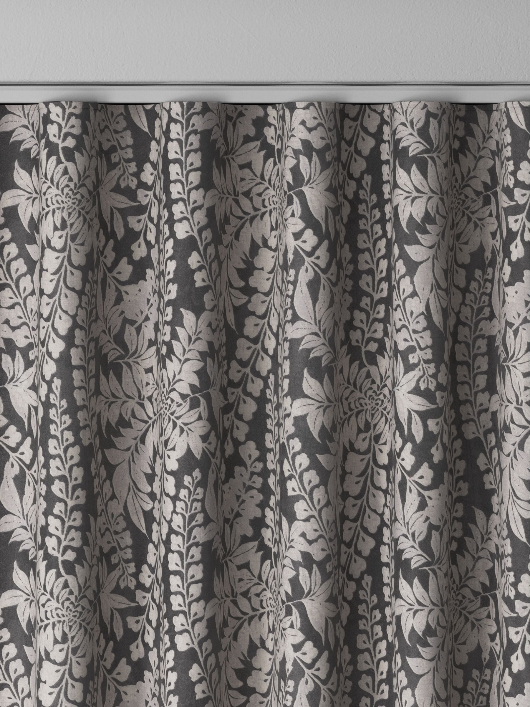 Next charcoal grey leaf made to measure curtains - British product