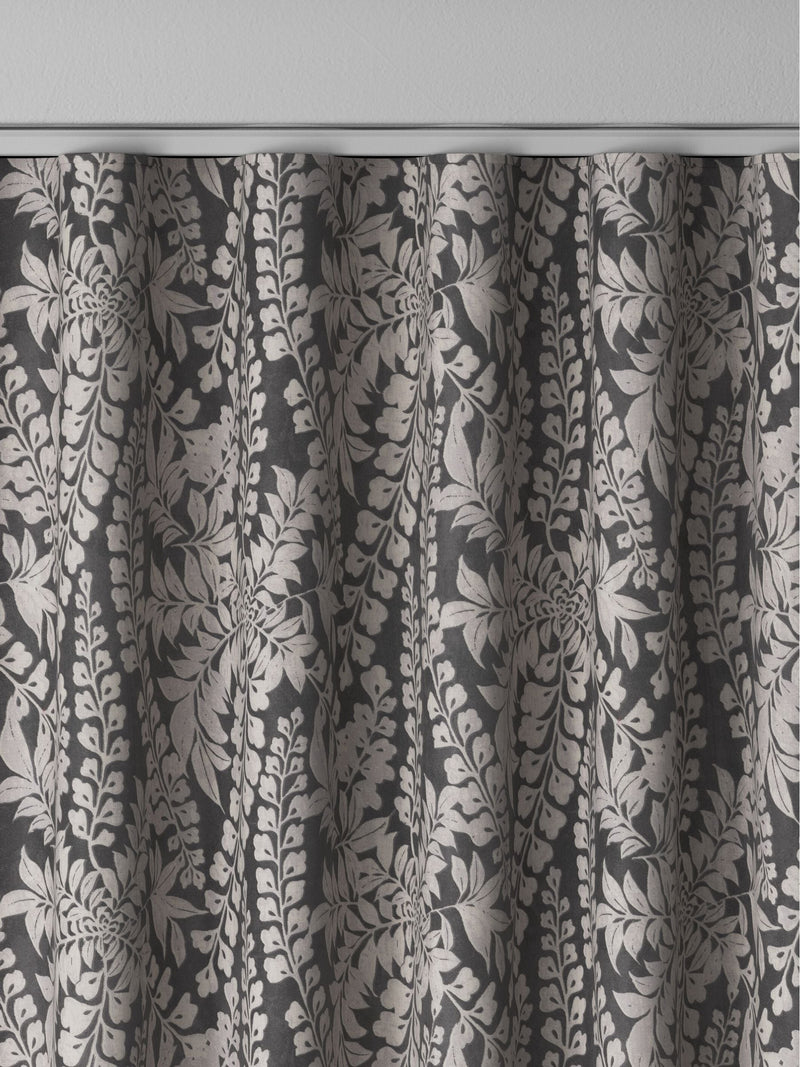 Next charcoal grey leaf made to measure curtains - British product