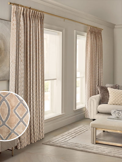 Next Natural Collection Luxe Linear Made to Measure Curtains- Buy online at McGrocer