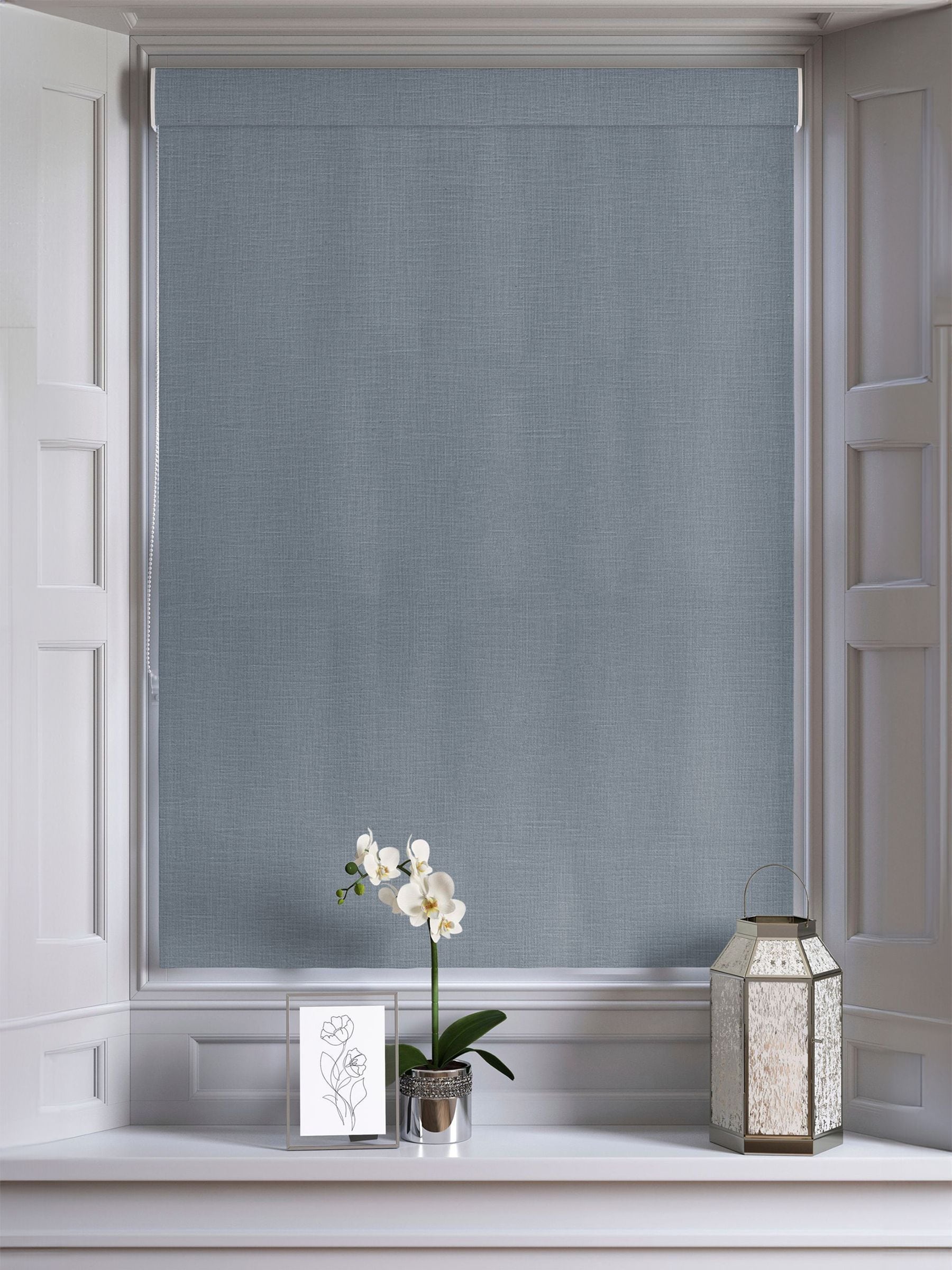 Nikki denim blue roman blind made to measure, UK version