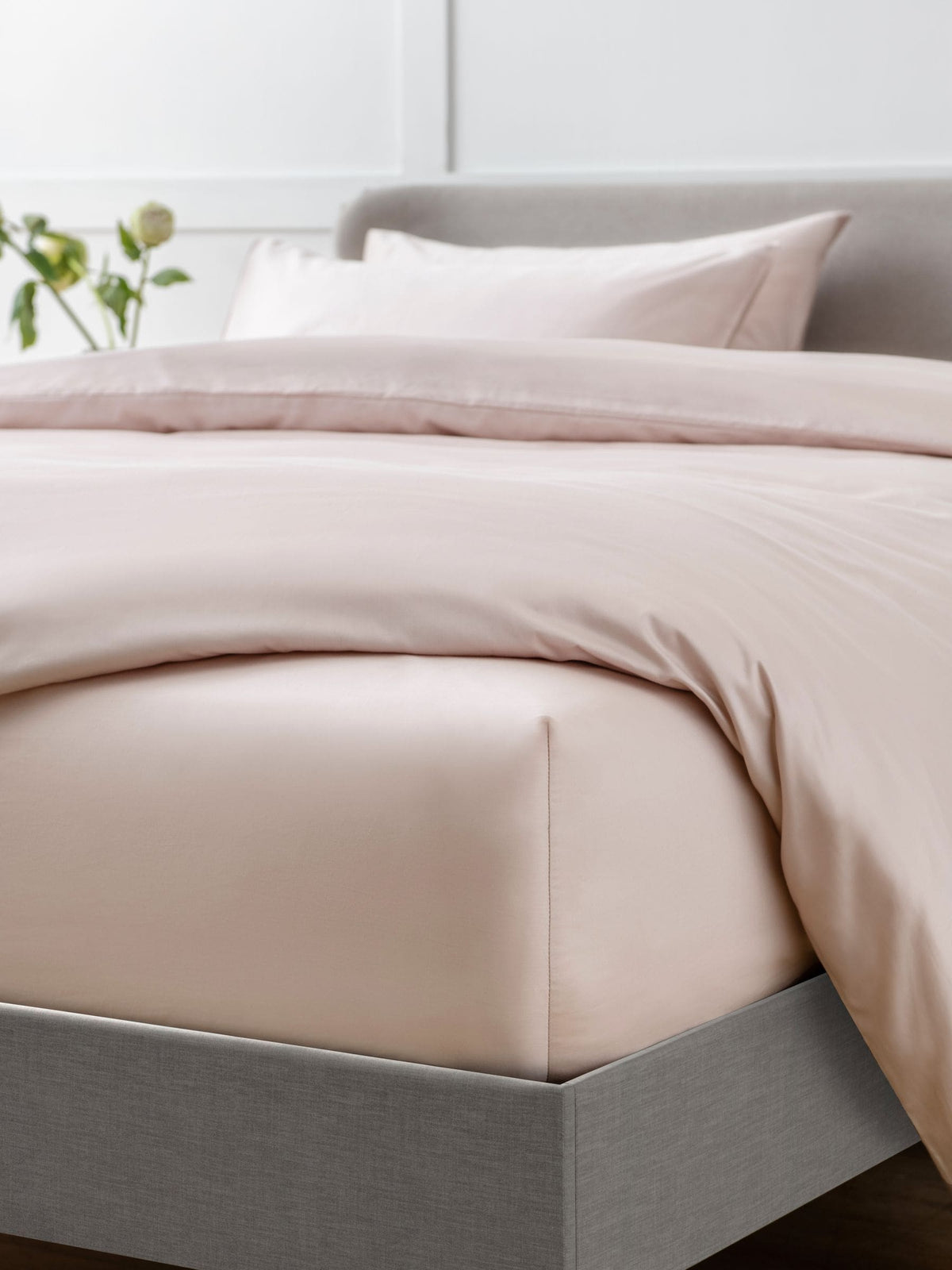 Blush Pink Egyptian Cotton Deep Fitted Bed Sheet - British product