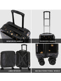 Flight Knight luggage set Black/Gold Stars 3 piece (British brand)