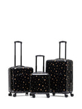 Flight Knight luggage set Black/Gold Stars 3 piece (British brand)
