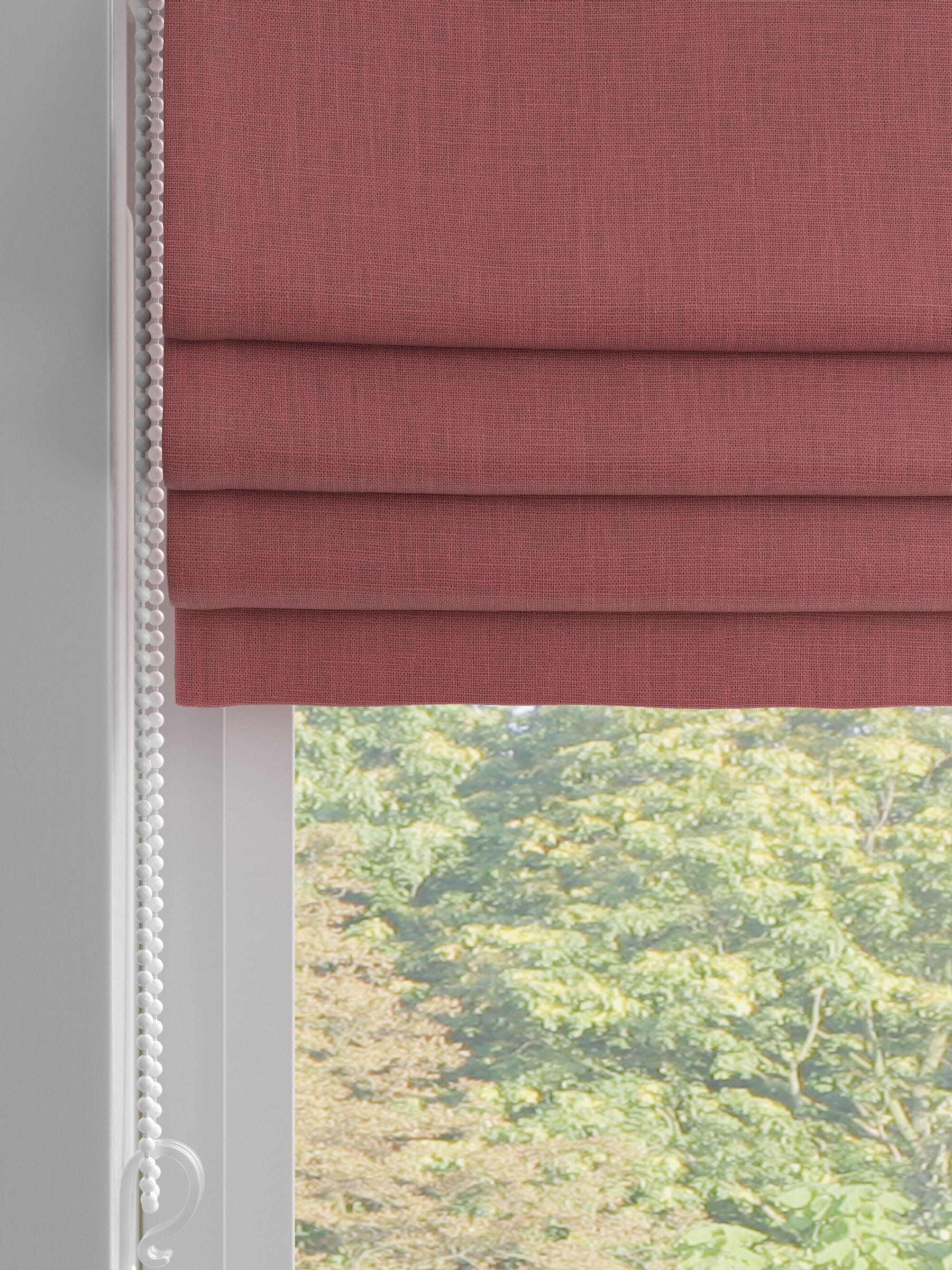 Raspberry Pink cotton linen roman blind made to measure - British product