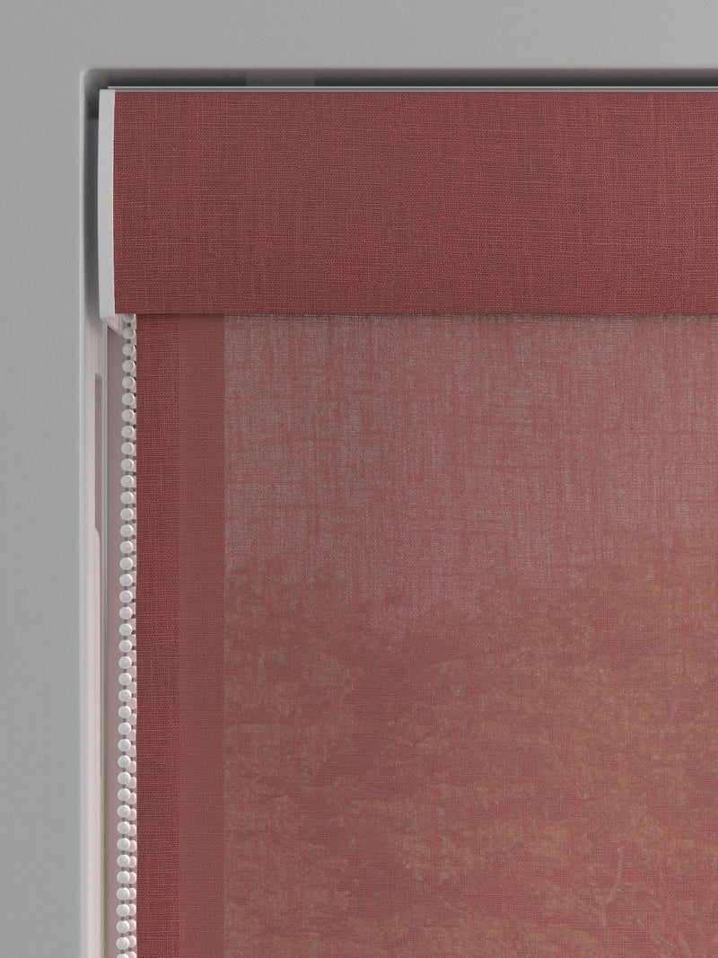 Raspberry Pink cotton linen roman blind made to measure - British product