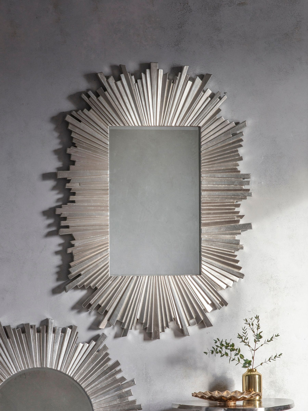 Gallery Home Silver Herzfeld mirror 93x127cm, UK version