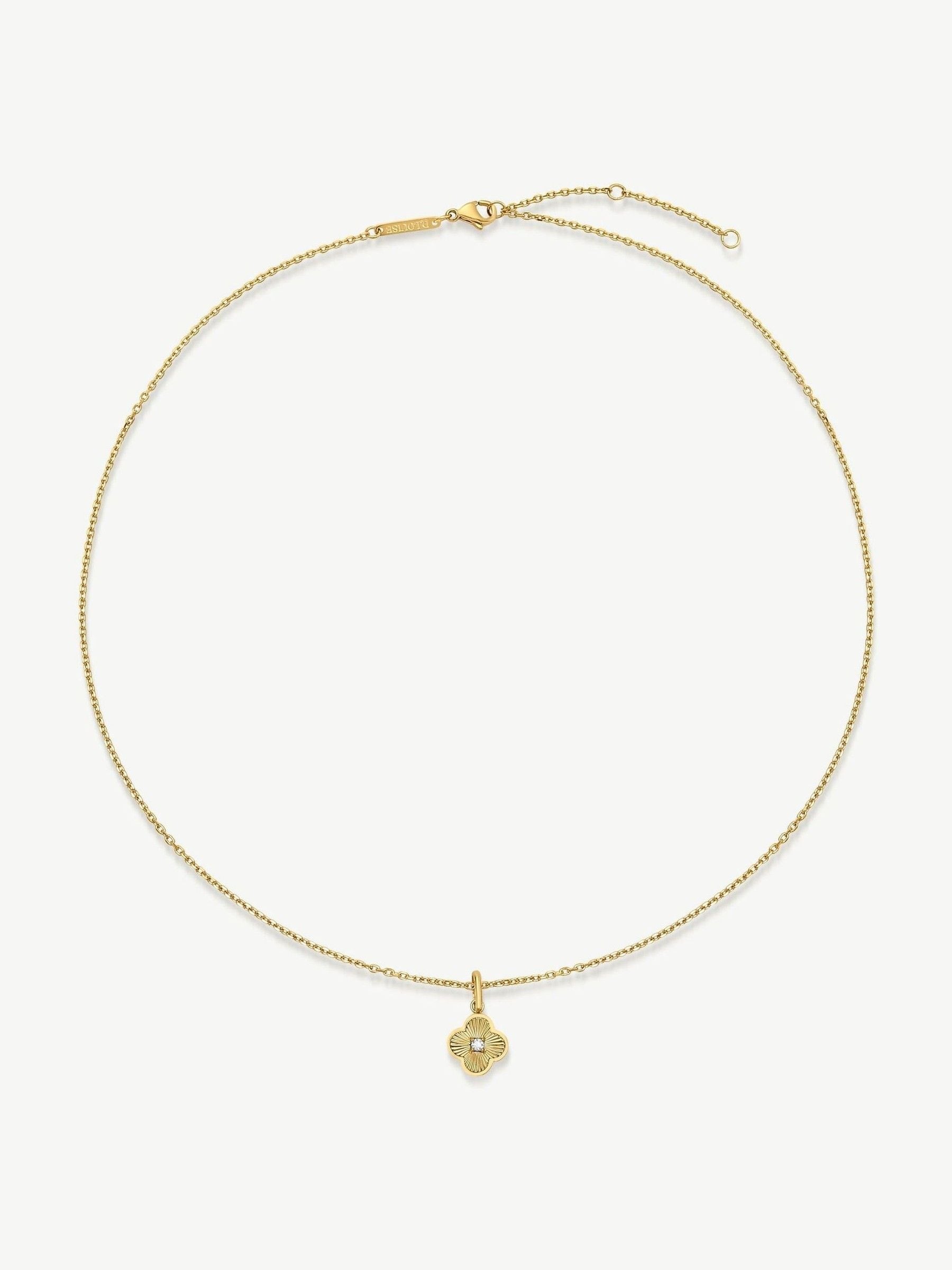 D.LOUISE waterproof clover necklace, gold tone (British brand)