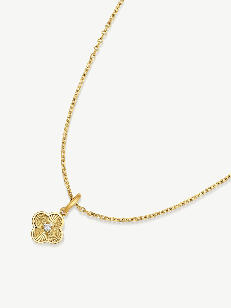 D.LOUISE waterproof clover necklace, gold tone (British brand)