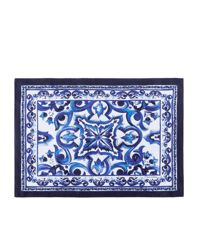 Harrods Cotton Placemat and Napkin Set with Majolica Print, Placemat 53x30cm, Napkin 50x50cm- Buy online at McGrocer