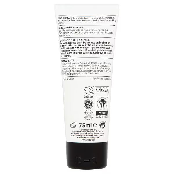 Me+ Niacinamide Moisturiser 75ml, imported from the UK