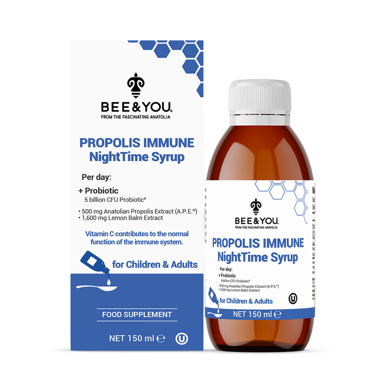 BEE&YOU Propolis Night Syrup Probiotic 150ml (British brand)