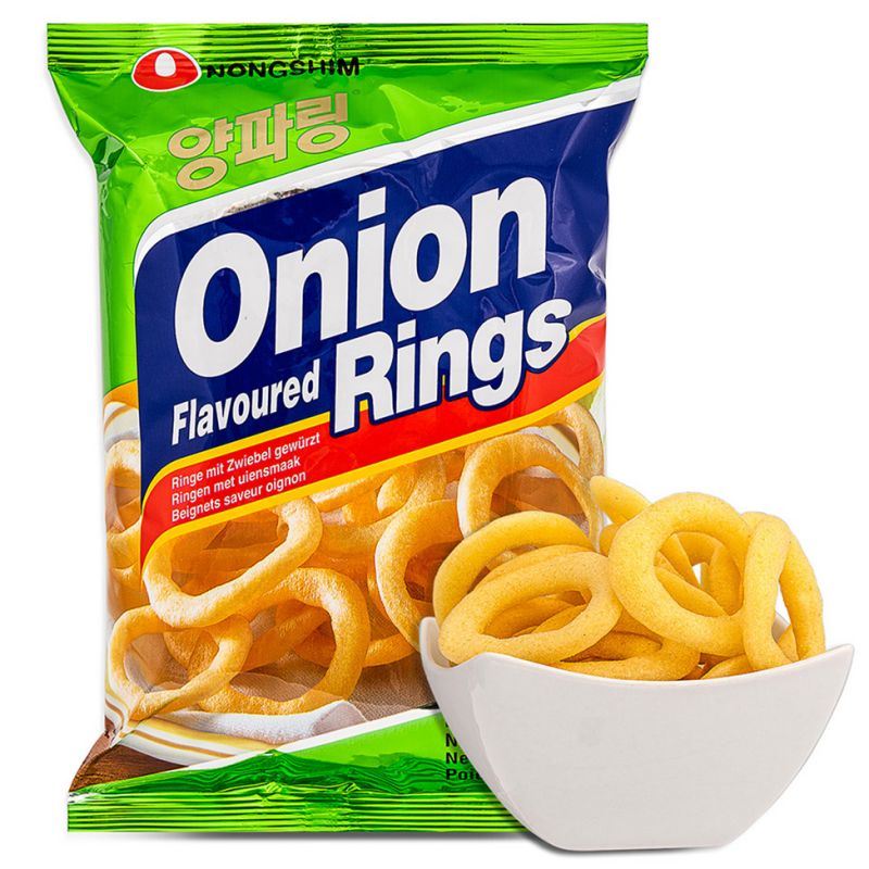 Nongshim onion flavoured rings snack, imported from the UK