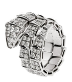 Bvlgari Serpenti Viper 18kt white gold diamond ring, UK version
