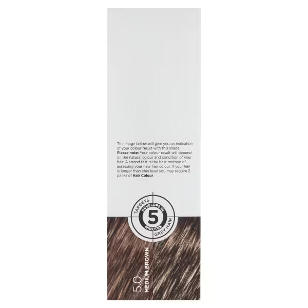 Superdrug Colour For Men Medium Brown 5.0 hair dye (British brand)
