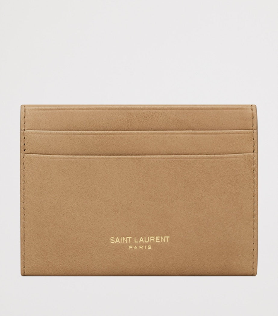 Saint Laurent Leather Letter Flap Card Holder 7x10cm - British product