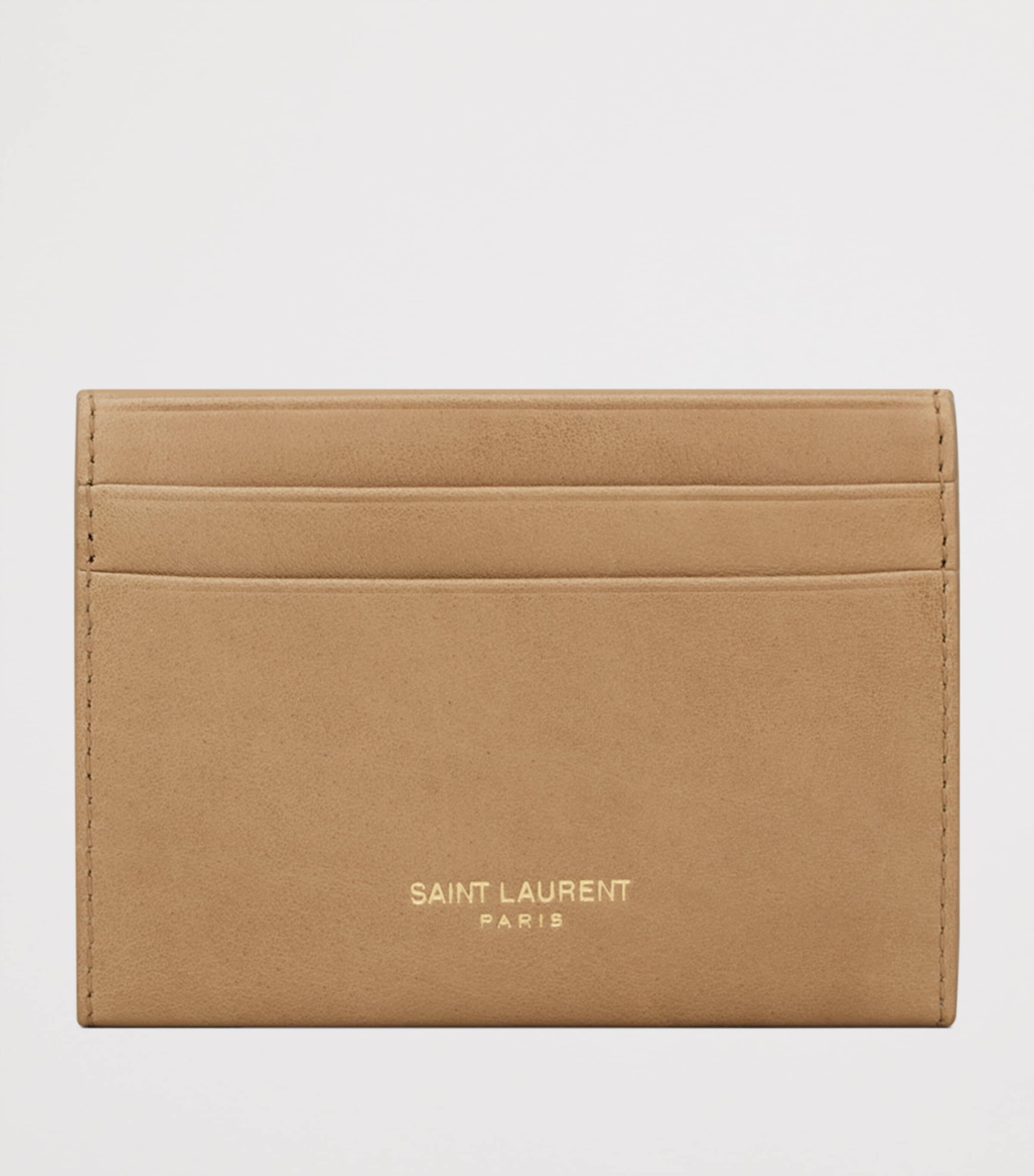 Saint Laurent Leather Letter Flap Card Holder 7x10cm - British product