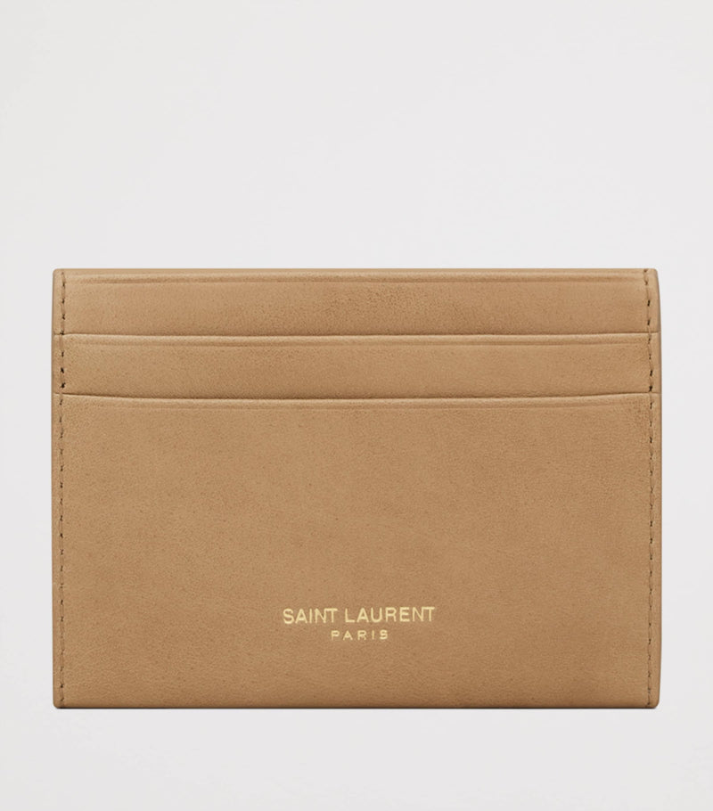 Saint Laurent Leather Letter Flap Card Holder 7x10cm - British product