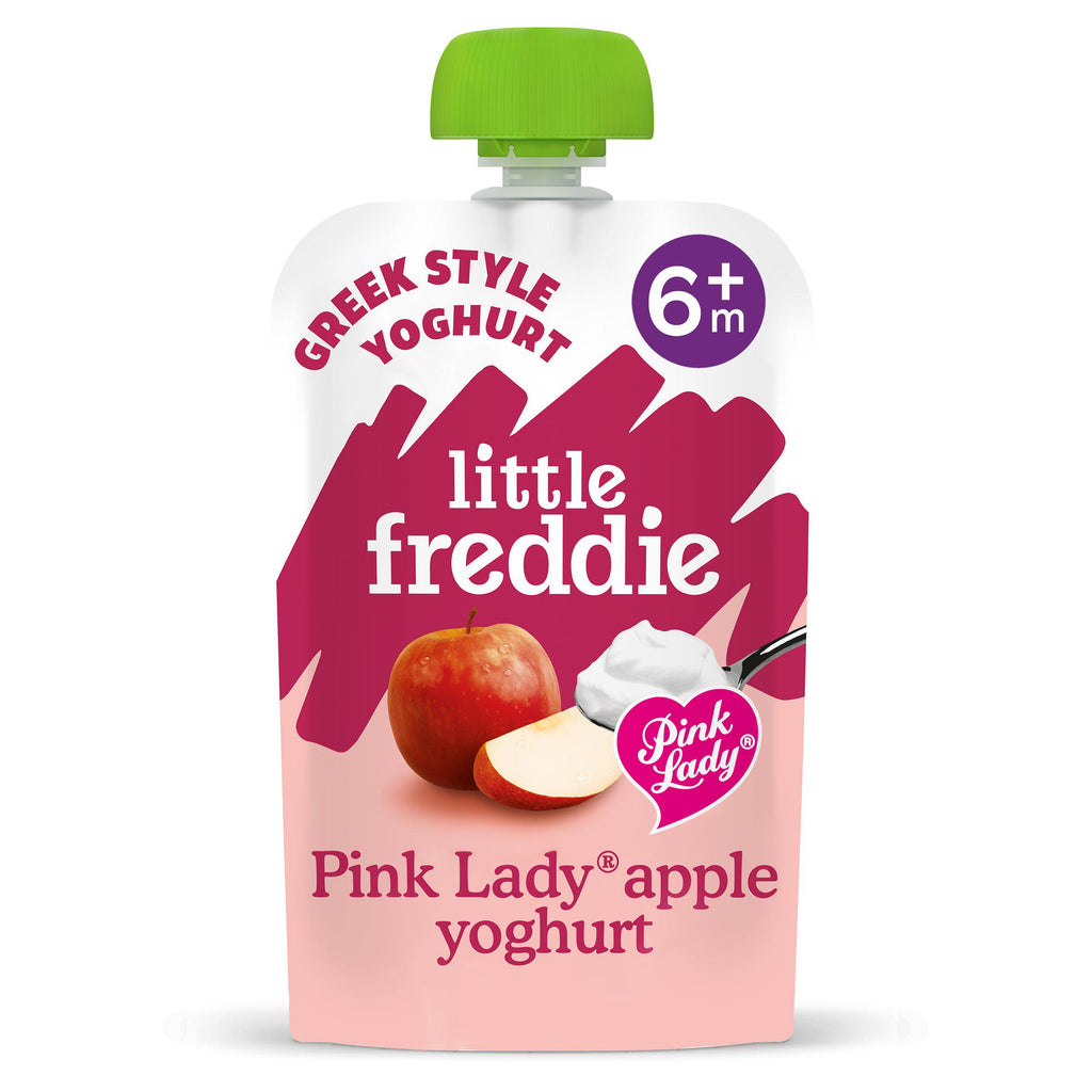 Little Freddie Organic Creamy Pink Lady Apple Greek Style Yoghurt Stage 1 +6 Months Smooth 100g