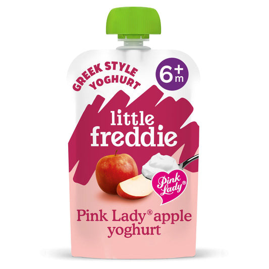 Little Freddie Organic Creamy Pink Lady Apple Greek Style Yoghurt Stage 1 +6 Months Smooth 100g GOODS Sainsburys   