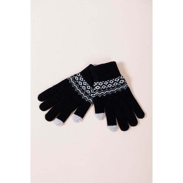 SVNX Christmas Print Gloves in Black - British product
