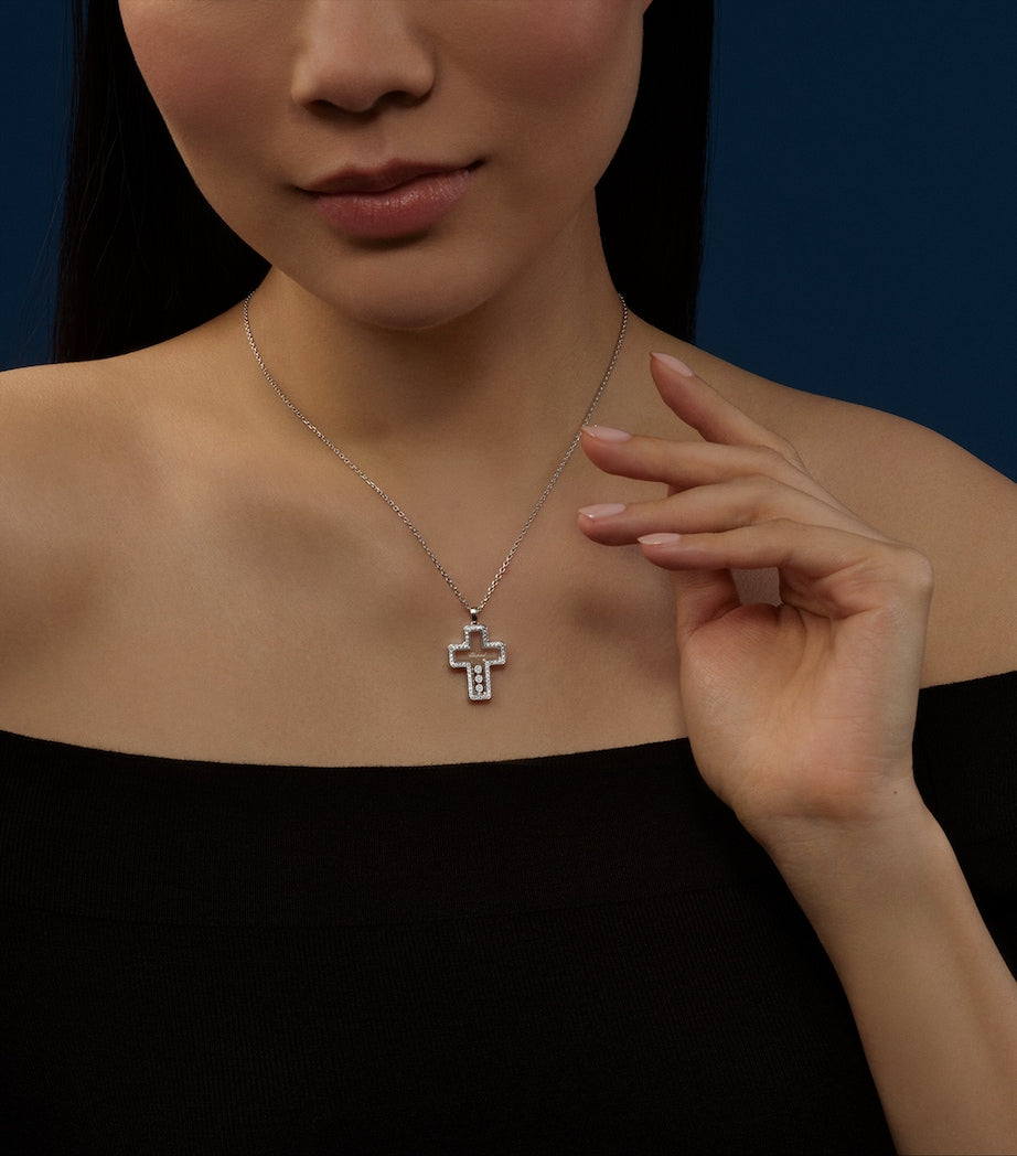 Chopard Happy Diamonds cross necklace 18kt white gold (British brand)