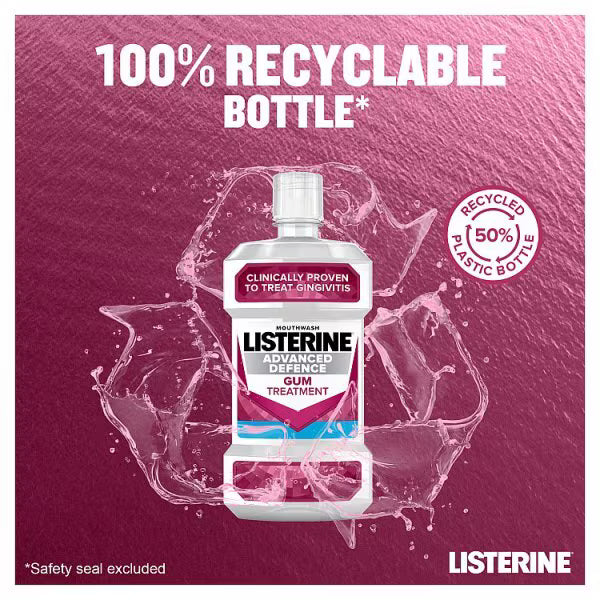 Listerine Advanced Defence Gum Treatment Mouthwash 500ml, UK version