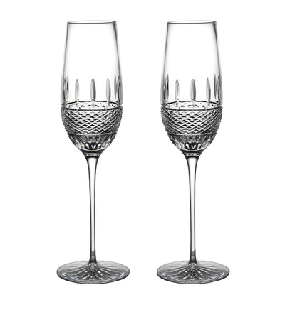Harrods Crystal Champagne Flutes with Irish Lace Pattern, Set of 2, 325ml- Buy online at McGrocer